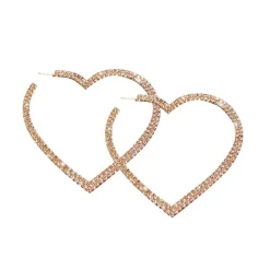 Earrings*Boogzel Clothing Crystal Heart Hoop Earrings