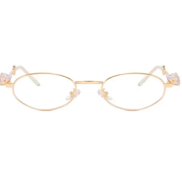 Sunglasses*Boogzel Clothing Crystal Metal Oval Sunglasses