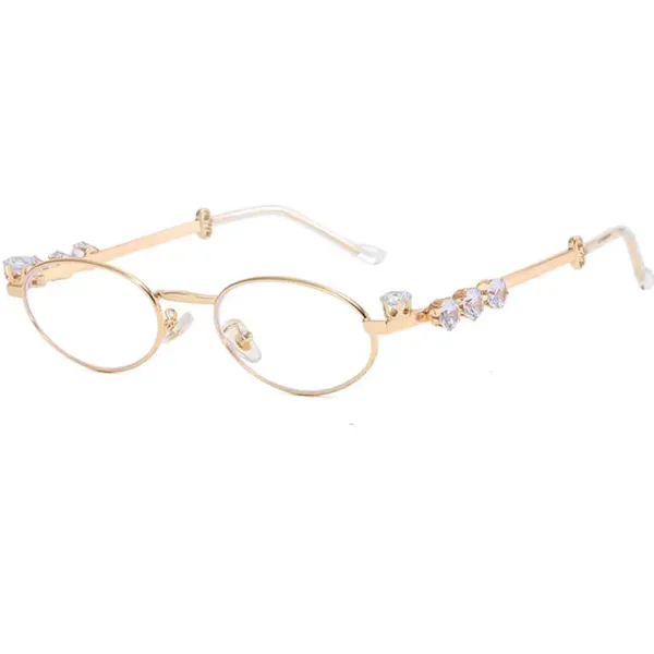 Sunglasses*Boogzel Clothing Crystal Metal Oval Sunglasses
