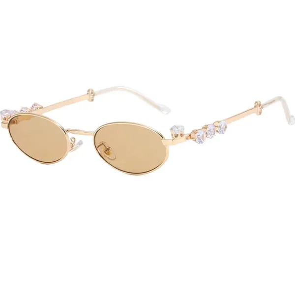 Sunglasses*Boogzel Clothing Crystal Metal Oval Sunglasses