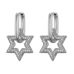Earrings*Boogzel Clothing Crystal Star Hoop Earrings