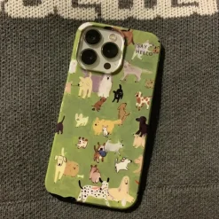 Iphone Cases*Boogzel Clothing Cute Dogs Pattern iPhone Case Green