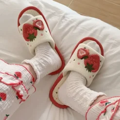Mad*Boogzel Clothing Cute Strawberry Slippers Red