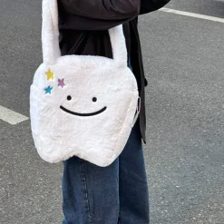 Bags & Purses*Boogzel Clothing Cute Tooth Plush Tote White