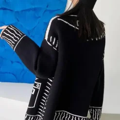 Knit Cardigans*Boogzel Clothing 2D Cartoon Outline Knitted Cardigan