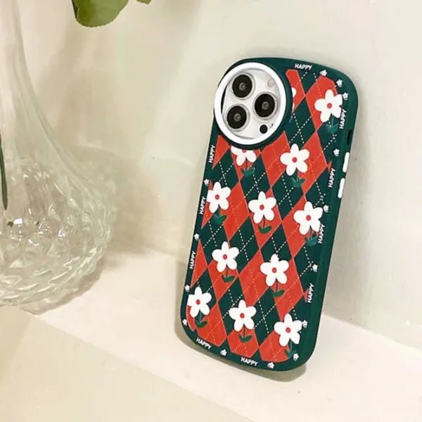 Iphone Cases*Boogzel Clothing Daisy Argyle iPhone Case Green/red