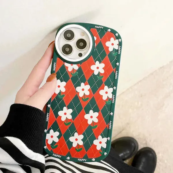 Iphone Cases*Boogzel Clothing Daisy Argyle iPhone Case Green/red