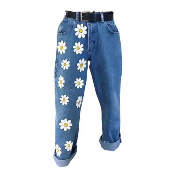 Jeans*Boogzel Clothing Daisy Mom Jeans Blue