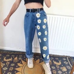 Jeans*Boogzel Clothing Daisy Mom Jeans Blue