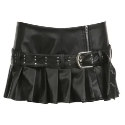 Skirts*Boogzel Clothing Danger Zone Leather Micro Skirt Black