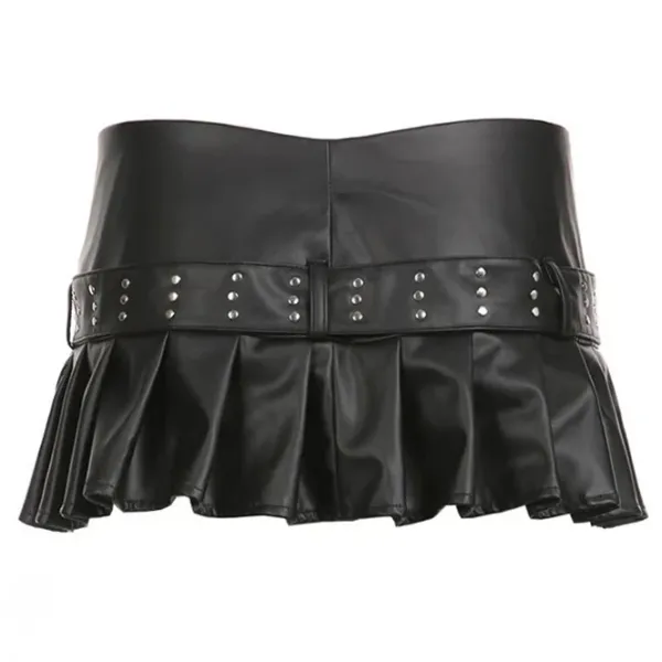 Skirts*Boogzel Clothing Danger Zone Leather Micro Skirt Black