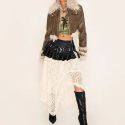 Skirts*Boogzel Clothing Danger Zone Leather Micro Skirt Black