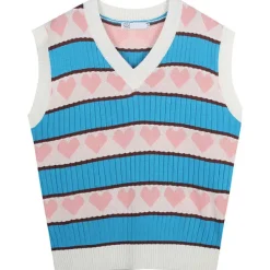 Knit Vests*Boogzel Clothing Danish Pastel Aesthetic Vest Pink/blue