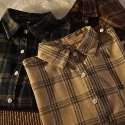 Mens|Long Sleeve Tops*Boogzel Clothing Dark Academia Aesthetic Plaid Shirt