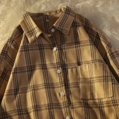 Mens|Long Sleeve Tops*Boogzel Clothing Dark Academia Aesthetic Plaid Shirt