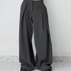 Mens|Pants & Trousers*Boogzel Clothing Dark Academia Wide-Leg Pants Grey