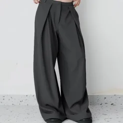 Mens|Pants & Trousers*Boogzel Clothing Dark Academia Wide-Leg Pants Grey