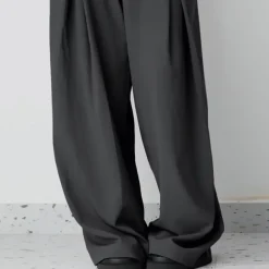 Mens|Pants & Trousers*Boogzel Clothing Dark Academia Wide-Leg Pants Grey