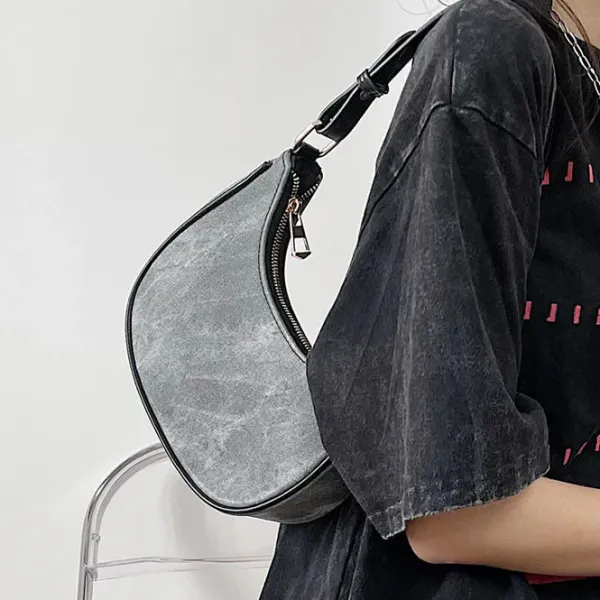 Bags & Purses*Boogzel Clothing Dark Washed Hobo Bag DarkGrey
