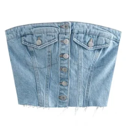 Y2K Tops|Corset Tops*Boogzel Clothing Denim Corset Top Blue