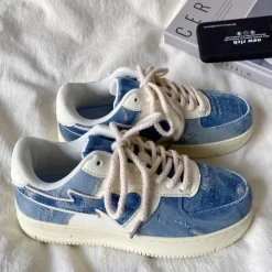 Classics|Aesthetic Sneakers*Boogzel Clothing Denim Heart Aesthetic Sneakers Blue