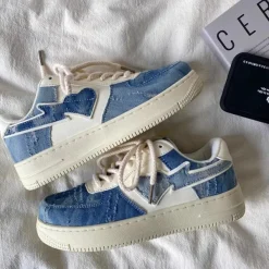 Classics|Aesthetic Sneakers*Boogzel Clothing Denim Heart Aesthetic Sneakers Blue