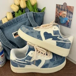 Classics|Aesthetic Sneakers*Boogzel Clothing Denim Heart Aesthetic Sneakers Blue