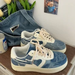 Classics|Aesthetic Sneakers*Boogzel Clothing Denim Heart Aesthetic Sneakers Blue