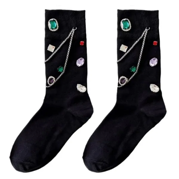 Socks*Boogzel Clothing Diamonds Socks Black