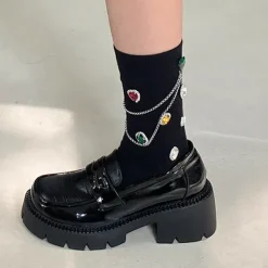Socks*Boogzel Clothing Diamonds Socks Black