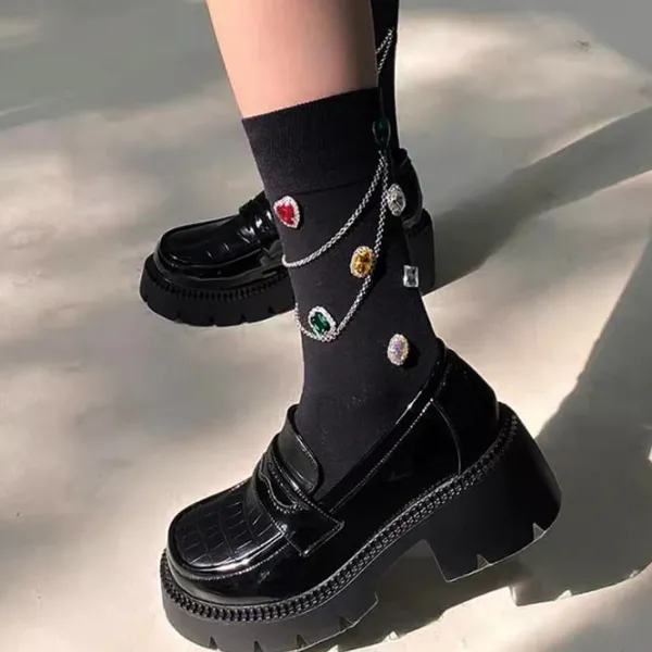 Socks*Boogzel Clothing Diamonds Socks Black