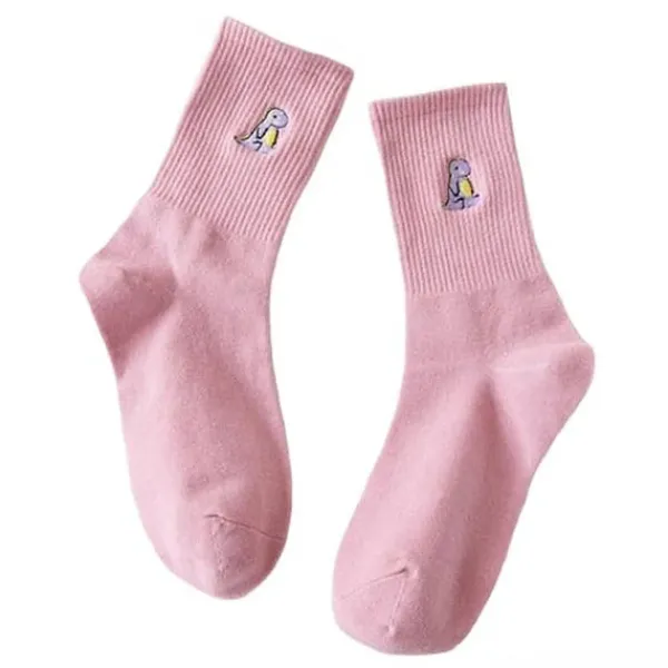 Socks*Boogzel Clothing Dino Embroidery Pastel Socks