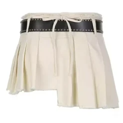 Skirts*Boogzel Clothing Distressed Mini Skirt Beige