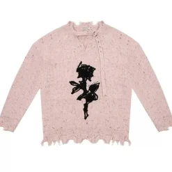 Sweaters*Boogzel Clothing Distressed Rose Print Sweater