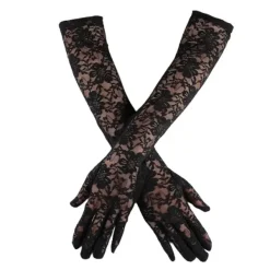 Other*Boogzel Clothing Diva Lace Long Gloves Black