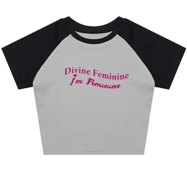 Y2K Tops|Aesthetic T-Shirts & Graphic Tees*Boogzel Clothing Divine Feminine Baby Tee