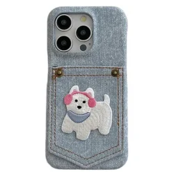 Iphone Cases*Boogzel Clothing Dog Embroidered Denim iPhone Case Blue