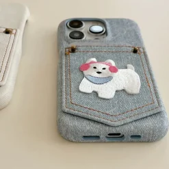 Iphone Cases*Boogzel Clothing Dog Embroidered Denim iPhone Case Blue
