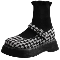Classics|Sandals / Mary Janes*Boogzel Clothing Dogtooth Check Sock Sandals