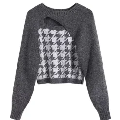 Sweaters*Boogzel Clothing Dogtooth Check Top & Sweater Co-Ord