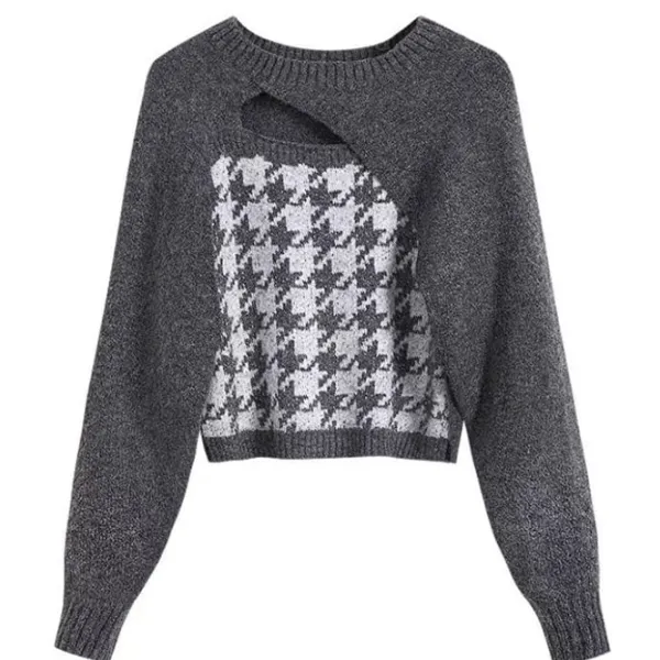 Sweaters*Boogzel Clothing Dogtooth Check Top & Sweater Co-Ord