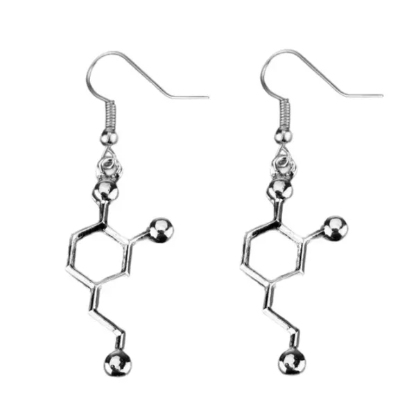 Earrings*Boogzel Clothing Dopamine Molecule Earrings Silver