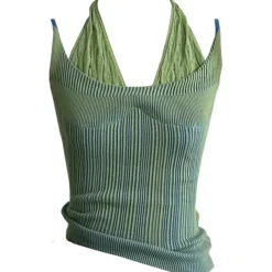 Y2K Tops*Boogzel Clothing Double Layered Y2K Knit Halter Top