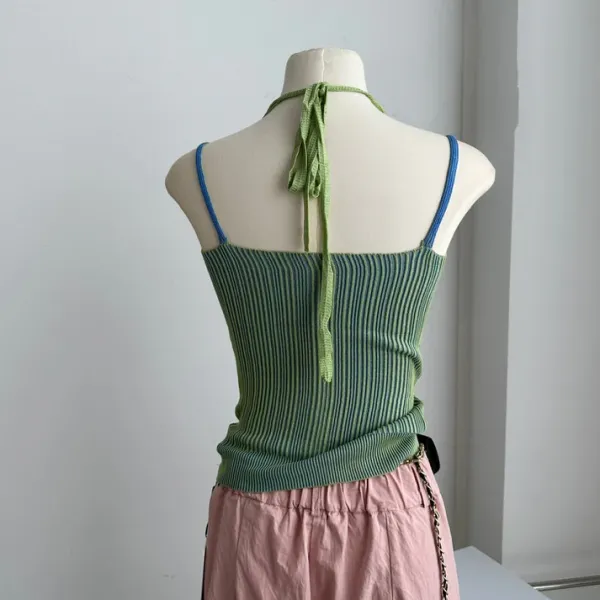Y2K Tops*Boogzel Clothing Double Layered Y2K Knit Halter Top