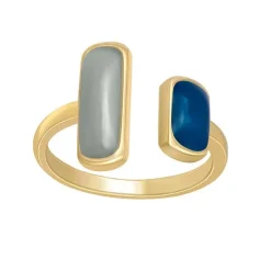 Rings*Boogzel Clothing Double Stone Aesthetic Ring Gold