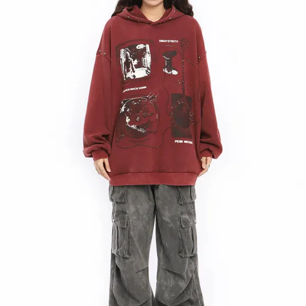Hoodies*Boogzel Clothing Downtown Girl Aesthetic Oversized Hoodie