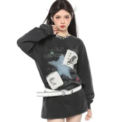 Sweatshirts*Boogzel Clothing Downtown Girl Aesthetic Sweatshirt DarkGrey