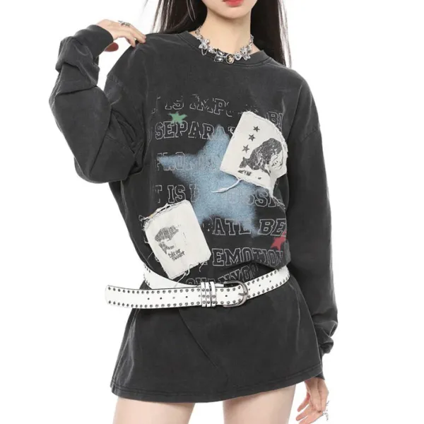 Sweatshirts*Boogzel Clothing Downtown Girl Aesthetic Sweatshirt DarkGrey