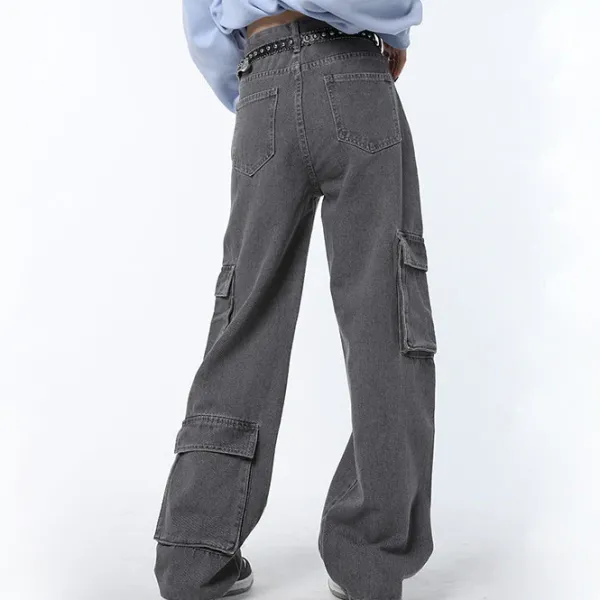 Jeans*Boogzel Clothing Downtown Girl Star Baggy Jeans Grey