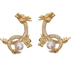 Earrings*Boogzel Clothing Dragon Pearl Earrings